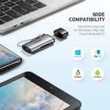 Cititor de carduri UGREEN Card Reader CM184 (50704), USB-C to MicroSD, SD 3.0 Card Slot, up to 5Gbps, gri
