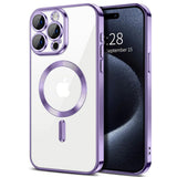Husa pentru iPhone 15 Pro Max, Techsuit Lux Crystal MagSafe, mov