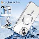 Husa pentru iPhone 15 Plus, Techsuit Lux Crystal MagSafe, argintiu