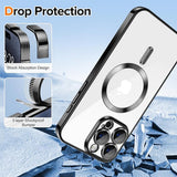 Husa pentru iPhone 15 Pro, Techsuit Lux Crystal MagSafe, argintiu