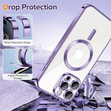 Husa pentru iPhone 15 Pro, Techsuit Lux Crystal MagSafe, mov