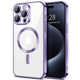 Husa pentru iPhone 15 Pro, Techsuit Lux Crystal MagSafe, mov