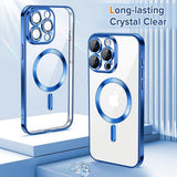 Husa pentru iPhone 15 Pro, Techsuit Lux Crystal MagSafe, albastru