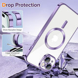 Husa pentru iPhone 15, Techsuit Lux Crystal MagSafe, mov