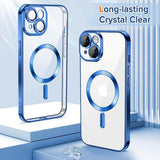 Husa pentru iPhone 15, Techsuit Lux Crystal MagSafe, albastru