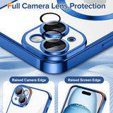 Husa pentru iPhone 15, Techsuit Lux Crystal MagSafe, albastru