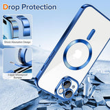 Husa pentru iPhone 15, Techsuit Lux Crystal MagSafe, albastru
