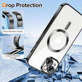 Husa pentru iPhone 15, Techsuit Lux Crystal MagSafe, argintiu