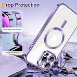 Husa pentru iPhone 14 Pro Max, Techsuit Lux Crystal MagSafe, mov