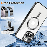 Husa pentru iPhone 14 Pro Max, Techsuit Lux Crystal MagSafe, argintiu