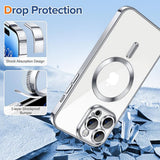 Husa pentru iPhone 14 Pro, Techsuit Lux Crystal MagSafe, argintiu