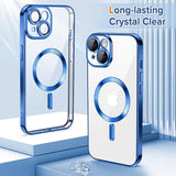 Husa pentru iPhone 14 Plus, Techsuit Lux Crystal MagSafe, albastru