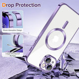 Husa pentru iPhone 14, Techsuit Lux Crystal MagSafe, mov