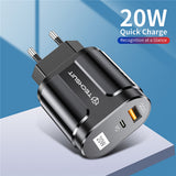 Incarcator retea Techsuit Premium EasyPowerX (CHPD038), USB-A, QC 3.0, USB-C, 20W, alb