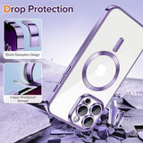 Husa pentru iPhone 13 Pro Max, Techsuit Lux Crystal MagSafe, mov