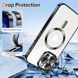 Husa pentru iPhone 13 Pro Max, Techsuit Lux Crystal MagSafe, argintiu