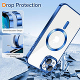 Husa pentru iPhone 13, Techsuit Lux Crystal MagSafe, albastru