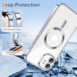 Husa pentru iPhone 12, Techsuit Lux Crystal MagSafe, argintiu