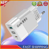 Incarcator retea Techsuit GaNeXus (CHPD131), GaN, USB, Type-C, Incarcare rapida, 33W, alb