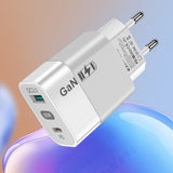 Incarcator retea Techsuit GaNeXus (CHPD131), GaN, USB, Type-C, Incarcare rapida, 33W, alb