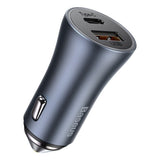Incarcator auto Baseus Golden Pro (Tzccjd-B0G), USB-A, USB-C, 40W cu Cable Type-C to Lightning, gri