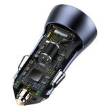 Incarcator auto Baseus Golden Pro (Tzccjd-B0G), USB-A, USB-C, 40W cu Cable Type-C to Lightning, gri