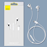 Baseus Casti Stereo Encok C17 (NGCR010002), cu Wire, Type-C, Microfon, 1.1m, Alb