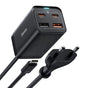 Incarcator wireless Baseus GaN3 Pro (CCGP040101), 2xUSB-C, PD 65W, 2xUSB-A, 5A, cu Cable Type-C to Type-C, negru