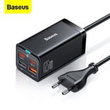 Incarcator wireless Baseus GaN3 Pro (CCGP040101), 2xUSB-C, PD 65W, 2xUSB-A, 5A, cu Cable Type-C to Type-C, negru