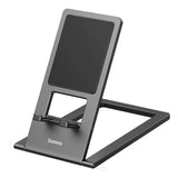 Suport de birou Baseus birou Pliabil (LUKP000013), pentru Phone/Tablet cu Silicon Pad, Pliabil, 360° Reglabil, Aluminium, gri
