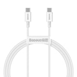 Cablu Baseus de date Superior Series (Catys-B02), Type-C to Type-C, 100W, 1m, alb
