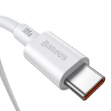 Cablu Baseus de date Superior Series (Catys-B02), Type-C to Type-C, 100W, 1m, alb