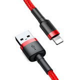 Cablu Baseus de date Cafule (Calklf-C09), USB to Lightning, 1.5A, 2m, rosu