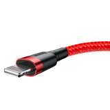 Cablu Baseus de date Cafule (Calklf-C09), USB to Lightning, 1.5A, 2m, rosu