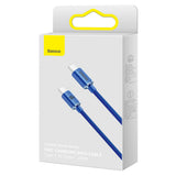 Cablu Baseus de date Crystal Shine (CAJY000603), Type-C to Type-C, 100W, 1.2m, Super Incarcare rapida, Nylon Braided, albastru