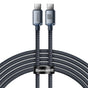 Cablu Baseus de date Crystal Shine (CAJY000601), Type-C to Type-C, 100W, 1.2m, Super Incarcare rapida, Nylon Braided, negru