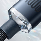 Cablu Baseus de date Crystal Shine (CAJY000601), Type-C to Type-C, 100W, 1.2m, Super Incarcare rapida, Nylon Braided, negru