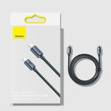 Cablu Baseus de date Crystal Shine (CAJY000601), Type-C to Type-C, 100W, 1.2m, Super Incarcare rapida, Nylon Braided, negru