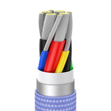 Cablu Baseus de date Crystal Shine (CAJY000705), Type-C to Type-C, 100W, 2m, Super Incarcare rapida, Nylon Braided, mov