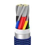 Cablu Baseus de date Crystal Shine (CAJY000703), Type-C to Type-C, 100W, 2m, Super Incarcare rapida, Nylon Braided, albastru