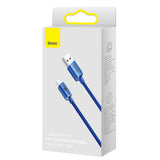 Cablu Baseus de date Crystal Shine (CAJY000503), USB to Type-C, 100W, 2m, Super Incarcare rapida, Nylon Braided, albastru