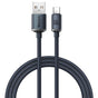 Cablu Baseus de date Crystal Shine (CAJY000501), USB to Type-C, 100W, 2m, Super Incarcare rapida, Nylon Braided, negru
