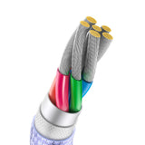 Cablu Baseus de date Crystal Shine (CAJY000405), USB to Type-C, 100W, 1.2m, Super Incarcare rapida, Nylon Braided, mov