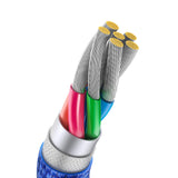 Cablu Baseus de date Crystal Shine (CAJY000403), USB to Type-C, 100W, 1.2m, Super Incarcare rapida, Nylon Braided, albastru