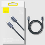 Cablu Baseus de date Crystal Shine (CAJY000301), Type-C to Lightning, 20W, 2m, Nylon Braided, negru