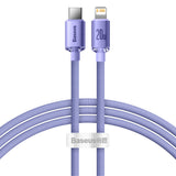 Cablu Baseus de date Crystal Shine (CAJY000205), Type-C to Lightning, 20W, 1.2m, Nylon Braided, mov