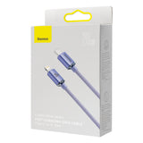 Cablu Baseus de date Crystal Shine (CAJY000205), Type-C to Lightning, 20W, 1.2m, Nylon Braided, mov
