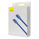 Cablu Baseus de date Crystal Shine (CAJY000203), Type-C to Lightning, 20W, 1.2m, Nylon Braided, albastru