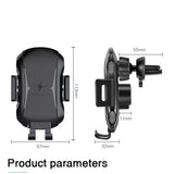 Suport auto Techsuit cu Incarcare Wireless Premium (CAPD032), pentru Bord, Parbriz, Grila ventilatie, 10W, negru
