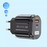 Incarcator retea Techsuit Premium EasyPowerX (CHPD038), USB-A, QC 3.0, USB-C, 20W, alb